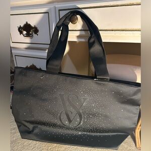 Victoria's Secret Sparkly Black Tote Bag